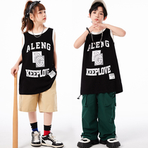 Street dance Childrens boomer hip hop cool handsome fried street clothes less children hiphop loose suit rack Sub-drum girls performance suit