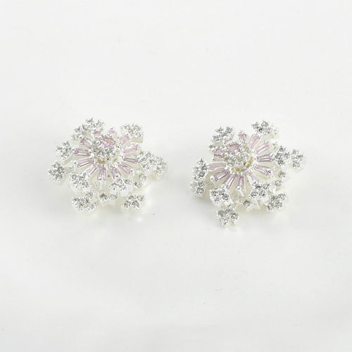 铜镀金保色镶钻旋转雪花隔珠吊坠diy手作串珠水晶手串项链配件 - 图1