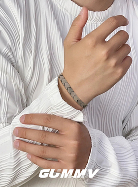 高级感钛钢小众设计手链男生