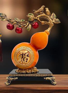 新款新中式大号如意葫芦招财摆件客厅玄关酒柜装饰品乔迁家居礼物