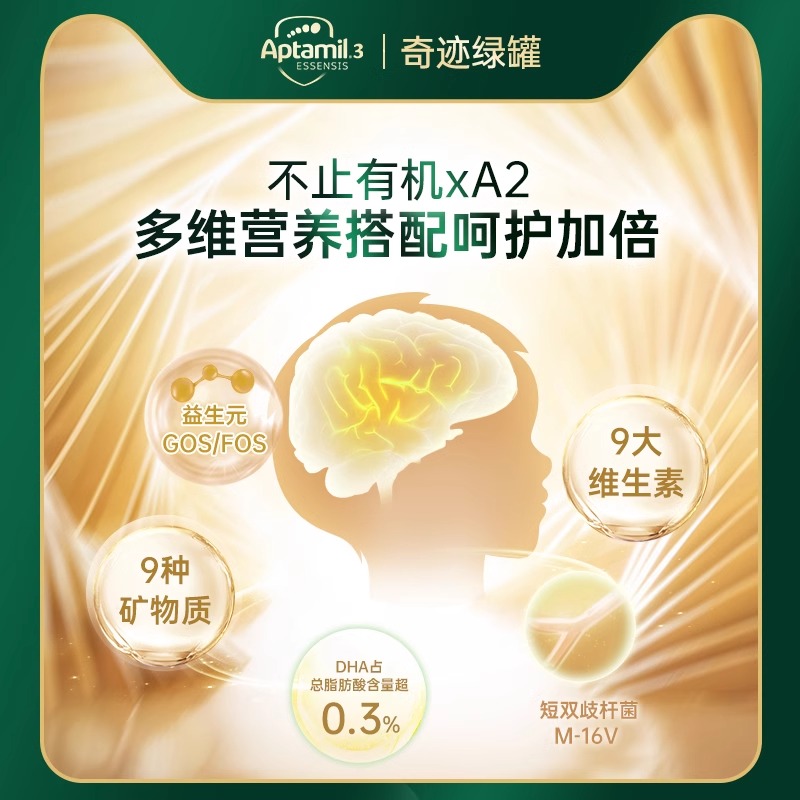 澳洲爱他美奇迹绿罐1段有机a2婴幼儿益生菌奶粉900g/罐装有2段3段 - 图3