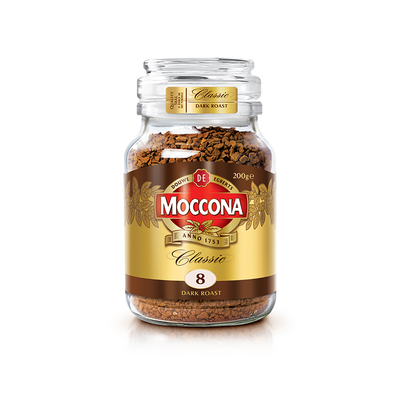 进口moccona摩可纳咖啡8号速溶冻干黑咖啡无蔗糖冰美式200g*2瓶装