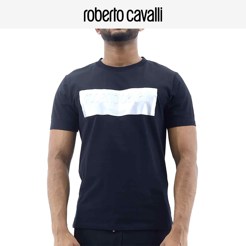 RC男士T恤简约圆领棉质针织T恤Roberto Cavalli-图1