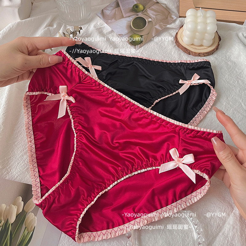 瑶瑶闺蜜日系软妹可爱内裤女丝滑冰丝速干三角裤低腰性感少女短裤,淘宝优惠券,粉丝福利购,淘宝优惠卷