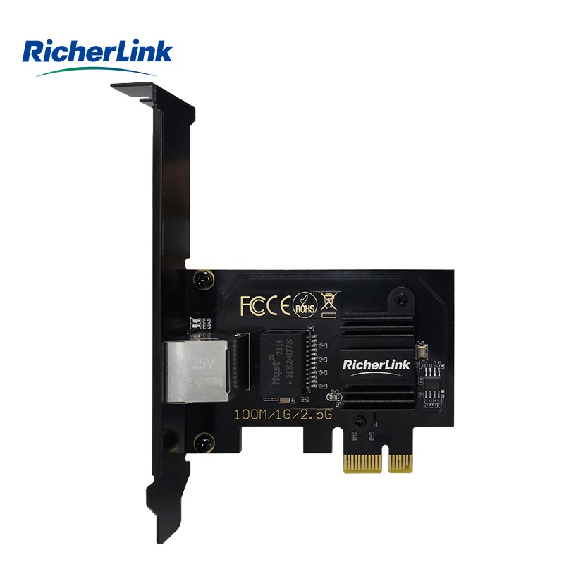 RicherLink PCI-E Intel I225 2.5Gbps千兆游戏网卡内置有线网卡 2500M网口扩展PEI-C插口以太网卡网络适配器 - 图0