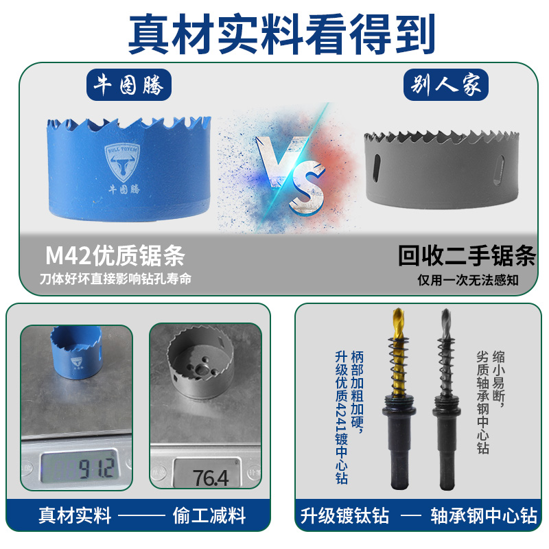 木工神器工具大全开孔器金属打孔扩孔器手电钻木头75塑料50铝合金