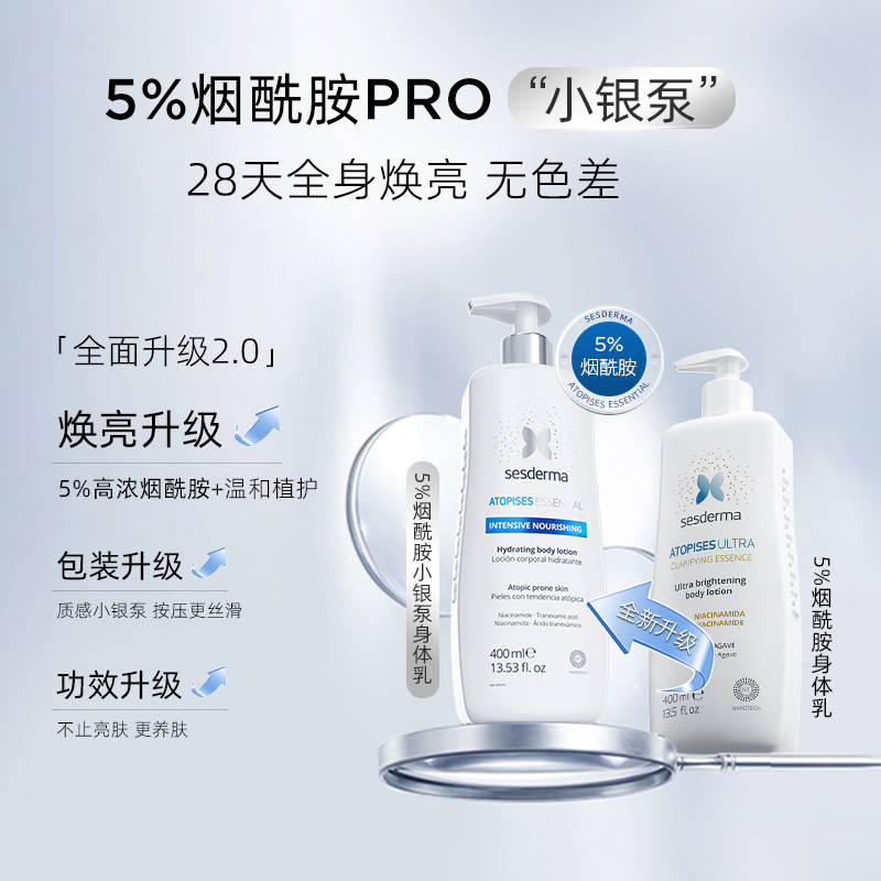 sesderma西班牙6%烟酰胺身体乳焕亮秋冬滋润肤露全身保湿补水官方