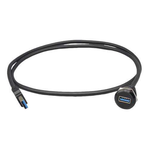 圆形USB3.0模块1米带线数据传输公转母延长线设备安装转换线插座 - 图3