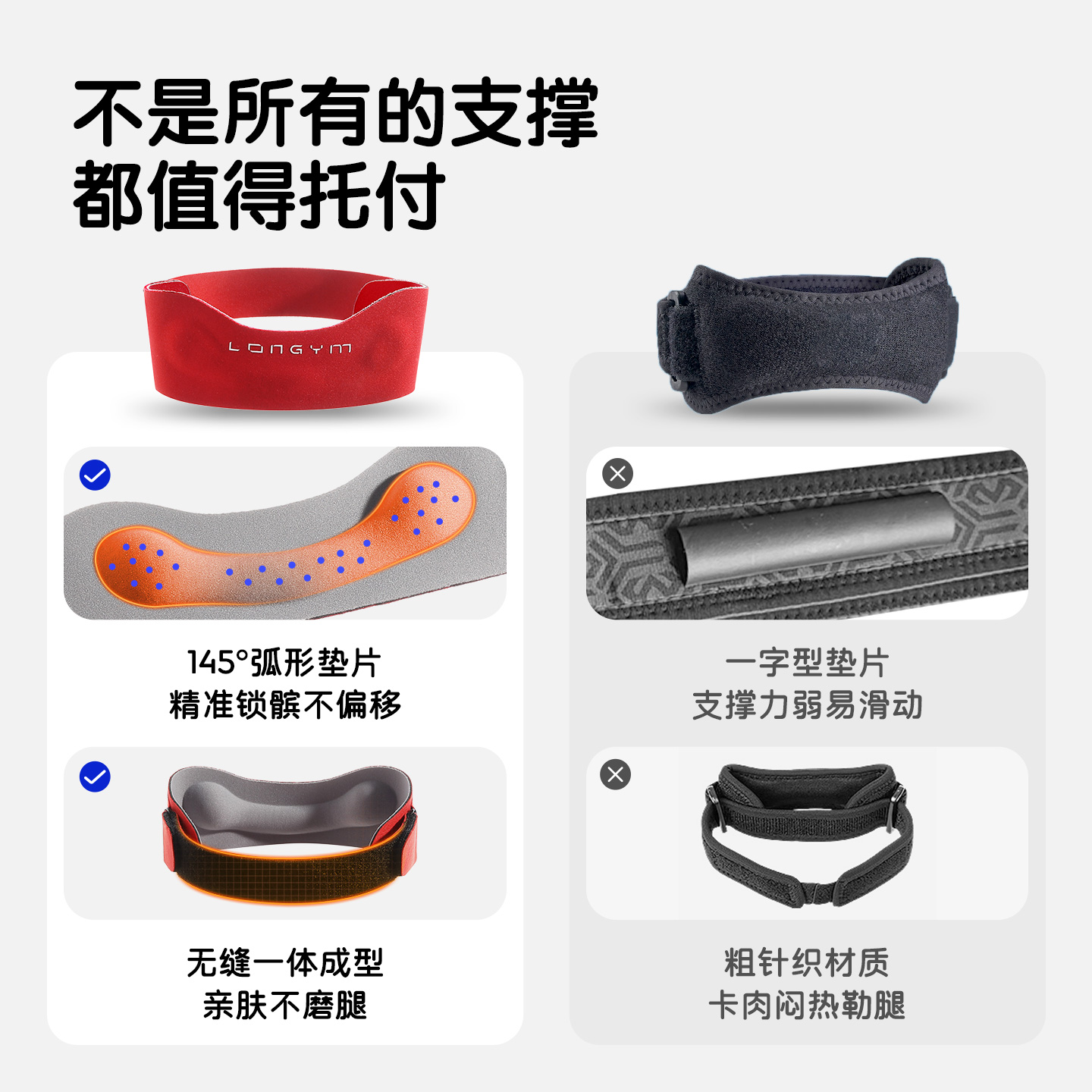 练己Air髌骨带保护关节损伤苏超联赛专业足球羽毛球运动跑步护膝