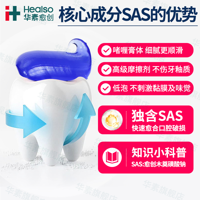 华素愈创牙膏牙龈修复出血抗敏感美白牙周炎口腔清新口气脱敏菌斑