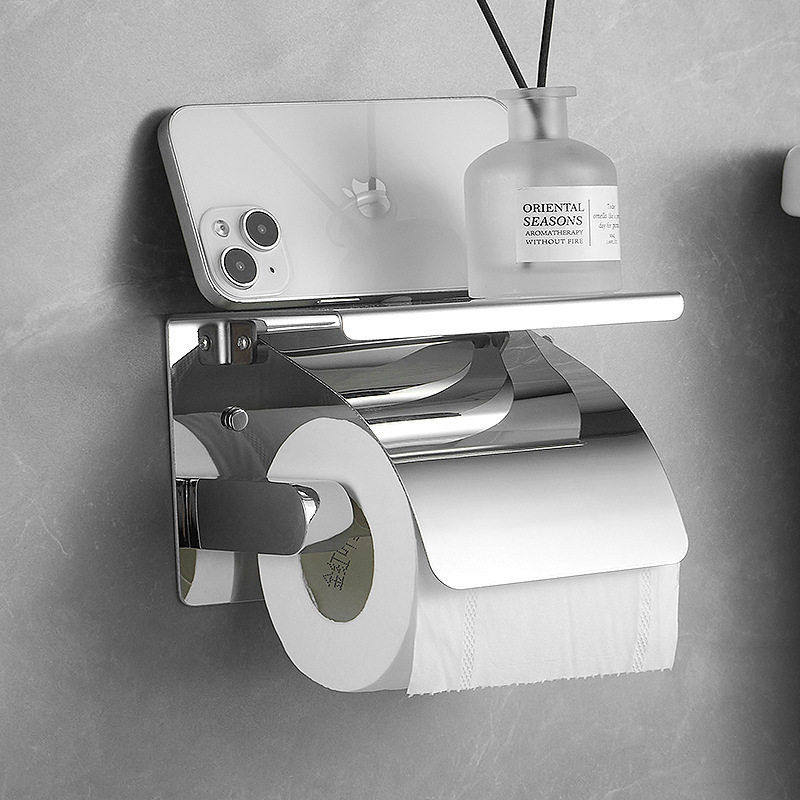 简约纸巾架 卫生间304不锈钢手机置物架 厕所手纸盒壁挂式卷纸架,淘宝优惠券,粉丝福利购,淘宝优惠卷