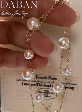 手链西大班施加珍珠双层满天星女