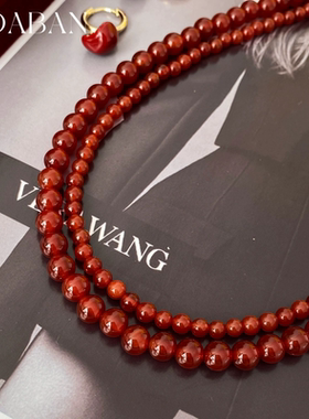 西大班2025新款天然红玛瑙项链