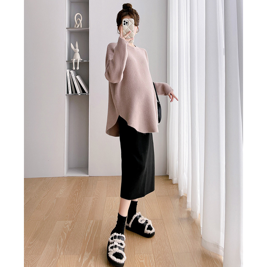 孕妇连衣裙套装洋气粉色毛衣外套针织打底内搭两件套2026新款秋冬,淘宝优惠券,粉丝福利购,淘宝优惠卷