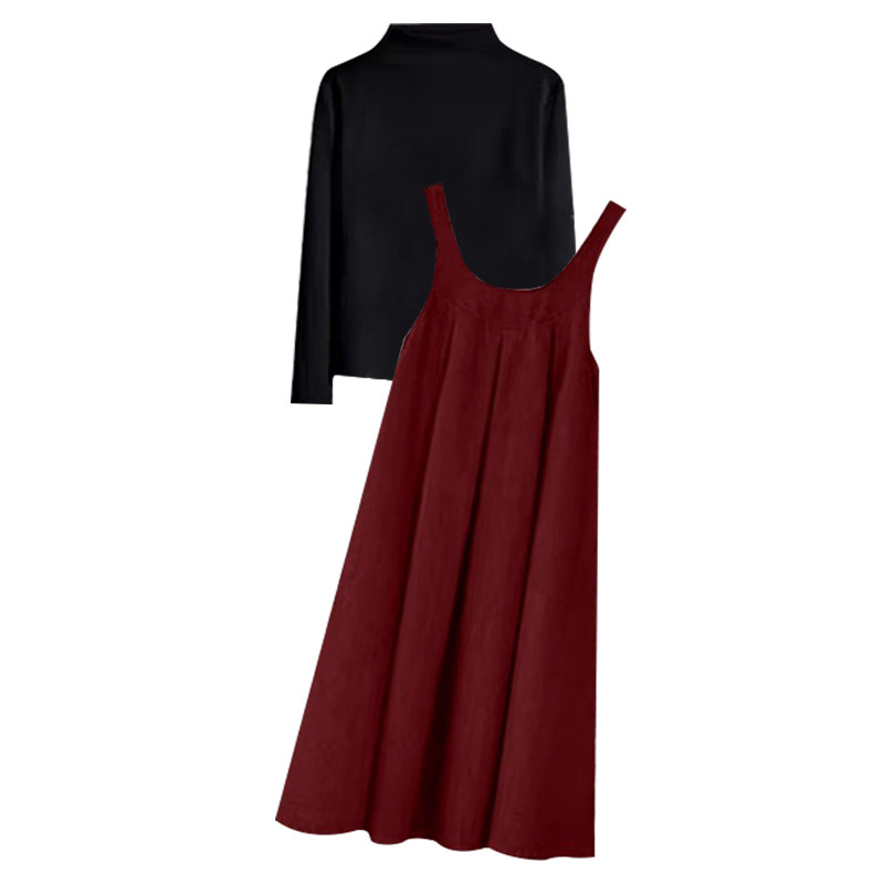 孕妇连衣裙套装秋冬2026新款过年红休闲百搭背心裙打底衫两件套女,淘宝优惠券,粉丝福利购,淘宝优惠卷