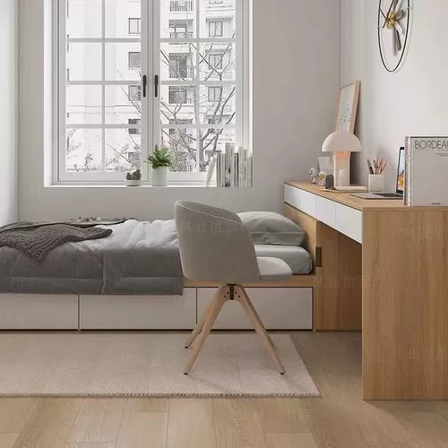 Современная минималистская небольшая квартира татами аренда кровати Домашнее столовое стол в интегрированном комбинациях для хранения односпания для хранения кровати.