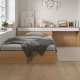 Современная минималистская небольшая квартира татами аренда кровати Домашнее столовое стол в интегрированном комбинациях для хранения односпания для хранения кровати.