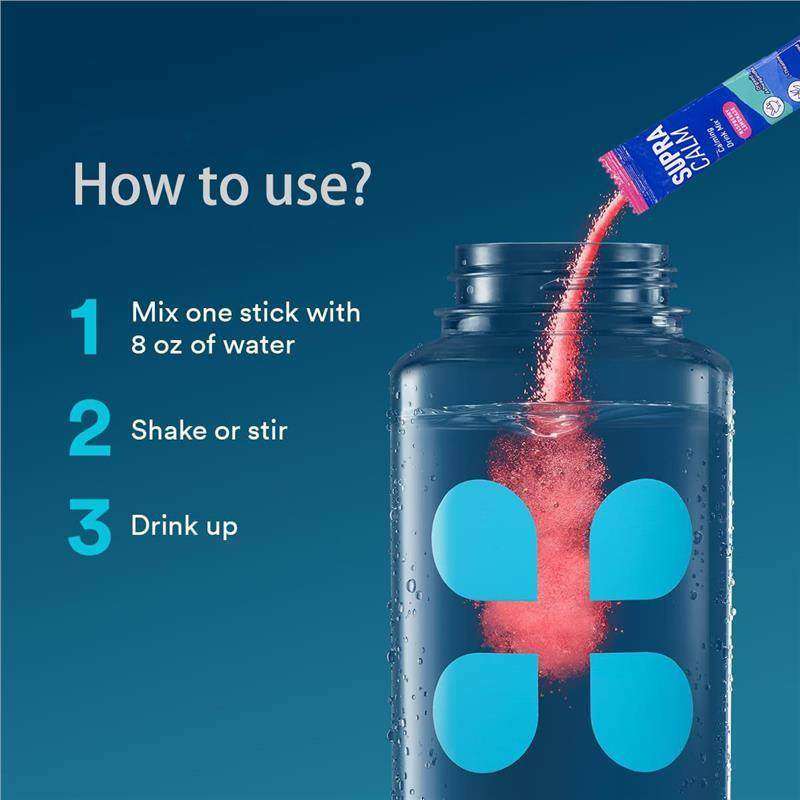 跨境热卖Supercalm 镇静镁粉饮料袋装电解质混合粉末冲剂 树莓粉,淘宝优惠券,粉丝福利购,淘宝优惠卷