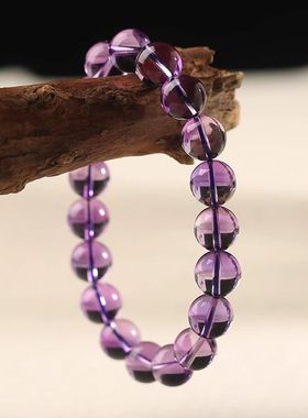 2025新款巴西天然紫水晶情侣玉石转运饰品时尚男女款超值手链