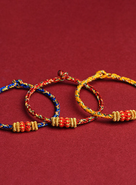 2024红绳手链女兔年本命年男红手绳编织手链文殊菩萨属龙情侣