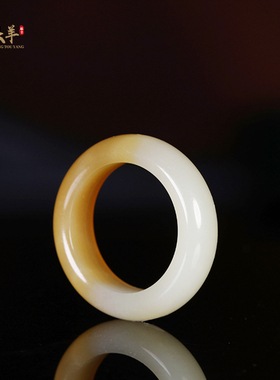 新疆和田玉老糖白玉戒指圈口20mm