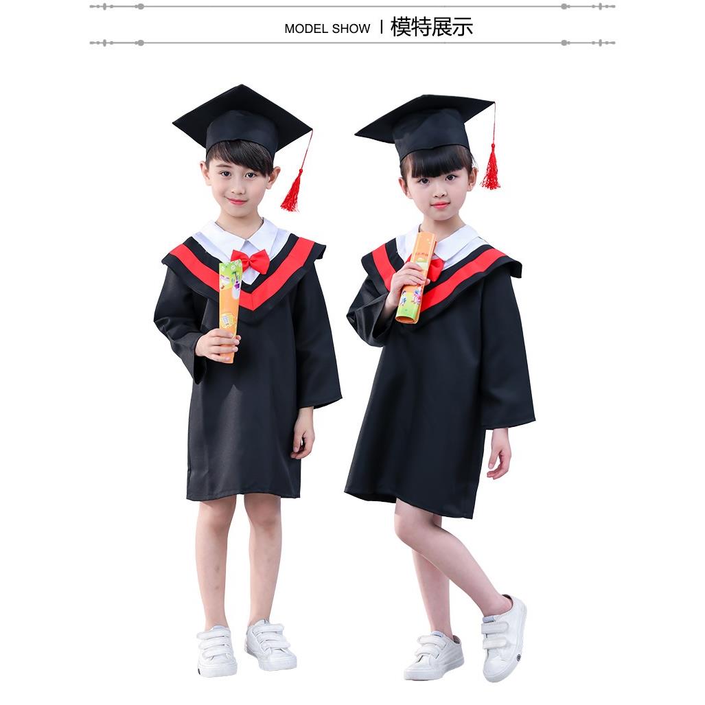 中小学生儿童博士服礼服幼儿园毕业幼稚园毕业照服装学院风学士袍 - 图3