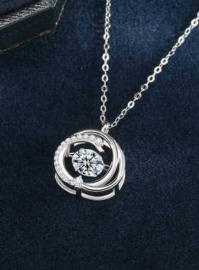 新款原创天鹅之恋莫桑钻项链女小众轻奢S925纯银1克拉锆石锁骨链