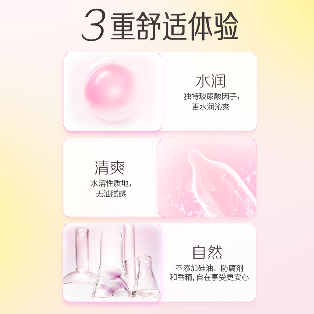 杰士邦玻尿酸超薄超润持久颗粒避孕套情趣男用官方旗舰店正版bytn