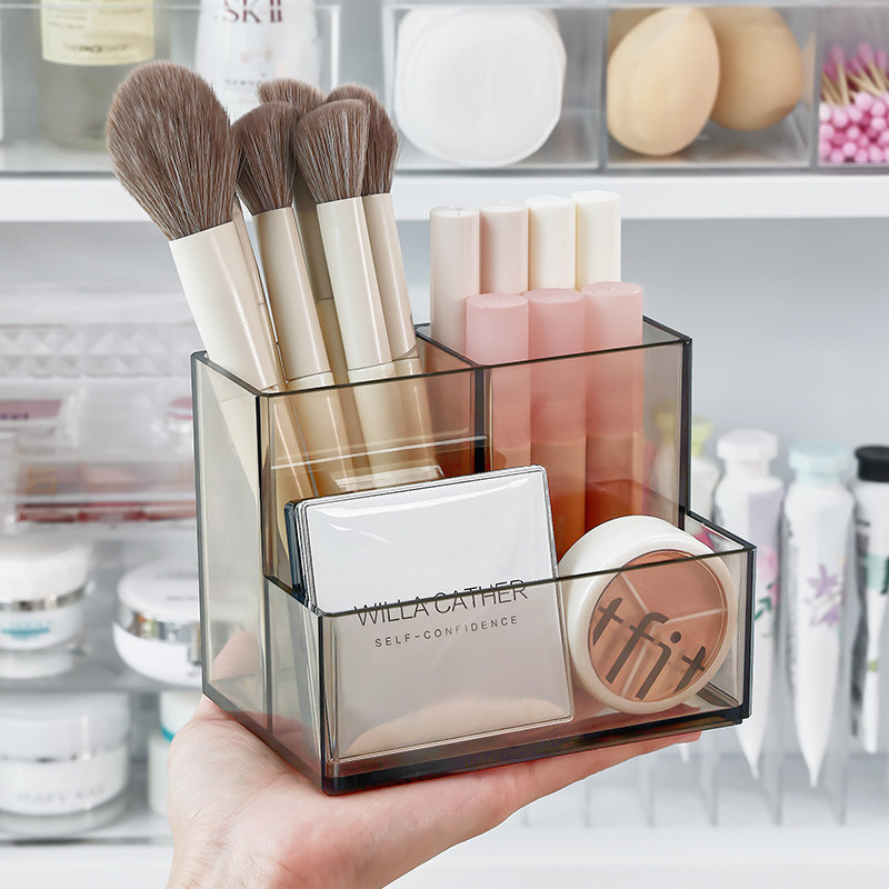 化妆刷收纳筒镜柜宿舍桌面多格美妆透明放眼线眉笔桶亚克力笔筒,淘宝优惠券,粉丝福利购,淘宝优惠卷