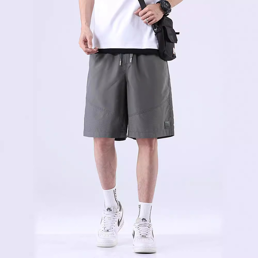 简格轻奢夏季薄款五分裤男士透气速干工装短裤宽松外穿运动休闲裤 - 图1