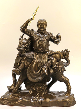 纯铜九天应元雷声普化天尊铜像