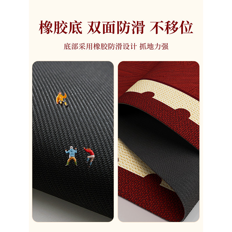 厨房地垫防滑防油新款家用耐脏免洗防水脚垫红色新年专用长条地毯,淘宝优惠券,粉丝福利购,淘宝优惠卷