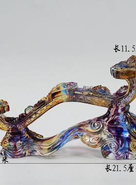 龙凤如意琉璃摆件居家客厅酒柜办公前台桌面摆放装饰乔迁婚庆送礼