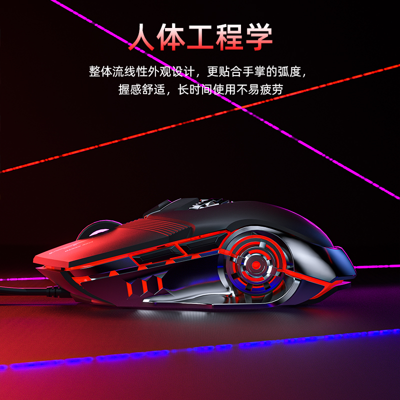 HP惠普G100鼠标游戏有线电竞机械lol吃鸡CF宏笔记本电脑台式办公