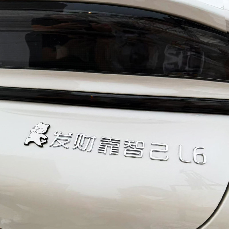 适用智己车标发财靠智己管好你智己3D立体个性创意改装饰尾标车贴