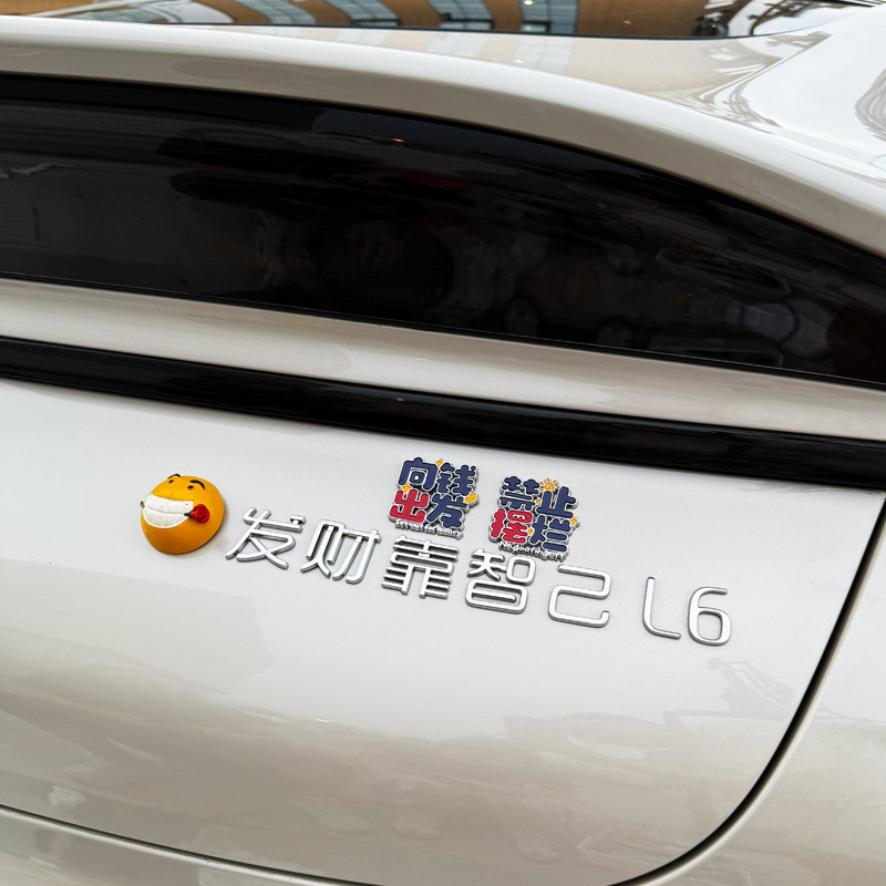 适用智己车标人一定要靠智己管好你智己3D立体创意改装饰尾标车贴