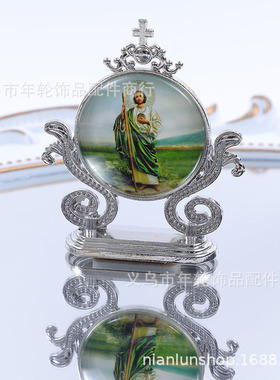 跨境新款创意家居双面微镶摆件汽车装饰品精品桌面微镶工艺品