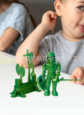 3D打印摆件幸运骑士带武器套装可站立创意解闷玩具礼物实体店热销