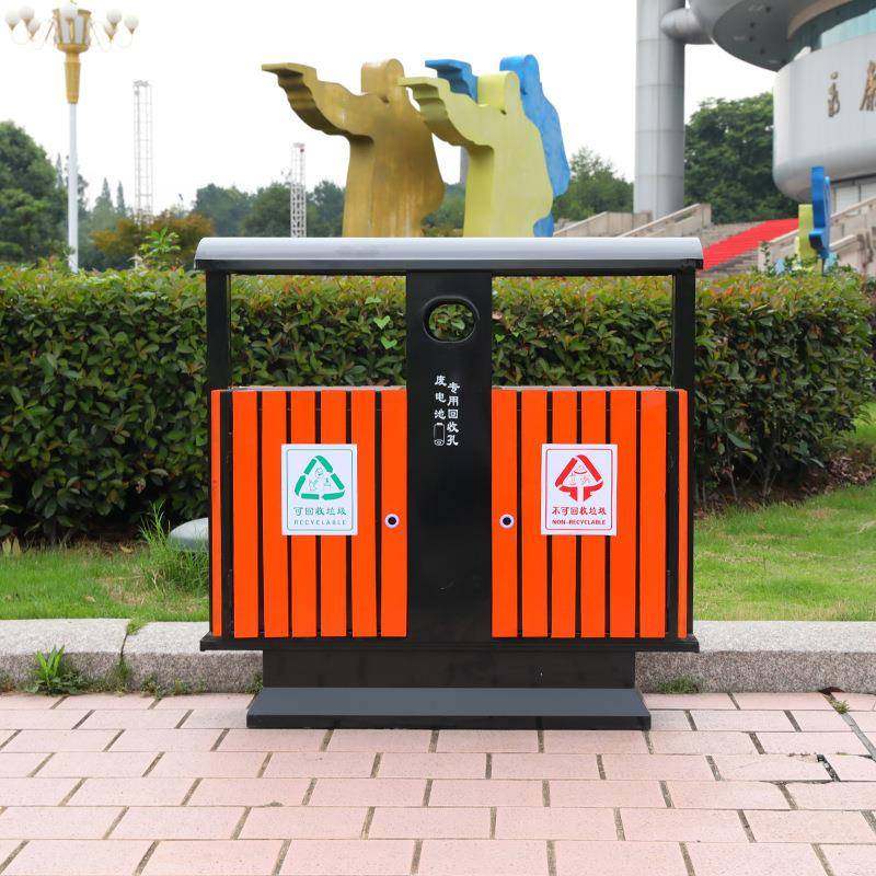 户外园林塑木垃圾箱 木制镀锌板环保小区公园街道垃圾桶,淘宝优惠券,粉丝福利购,淘宝优惠卷