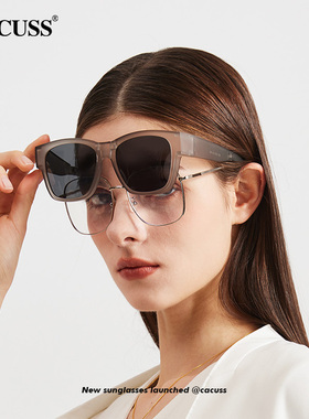 CACUSS墨镜女款高级偏光防晒素颜太阳镜便携户外遮阳显脸小眼镜男