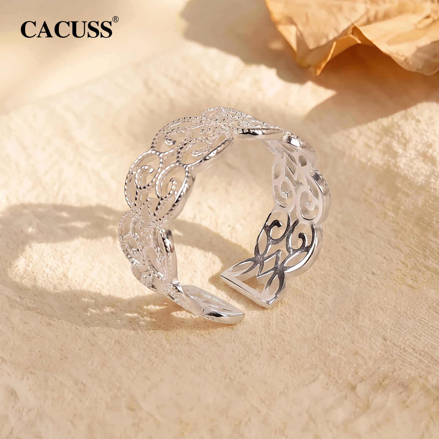 CACUSS Jewelry S925 Silver Open Ring High-end