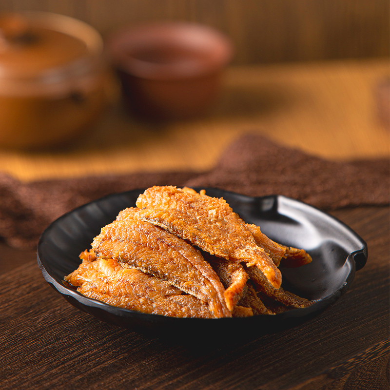 林家铺子大连110g黄花鱼鱼骨酥软鱼肉鲜香下饭佐餐香酥香辣口味 - 图0