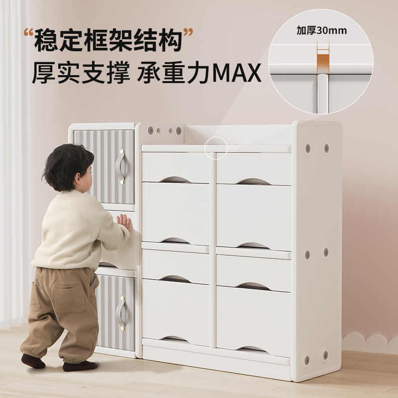 家庭收纳柜儿童玩具落地客厅婴儿喂养台收纳架宝宝储物整理箱