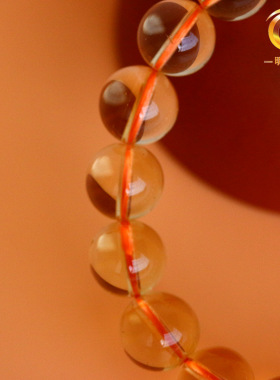 天然黄水晶手链 4567A深黄黄水晶手串 水晶半宝石手饰批发