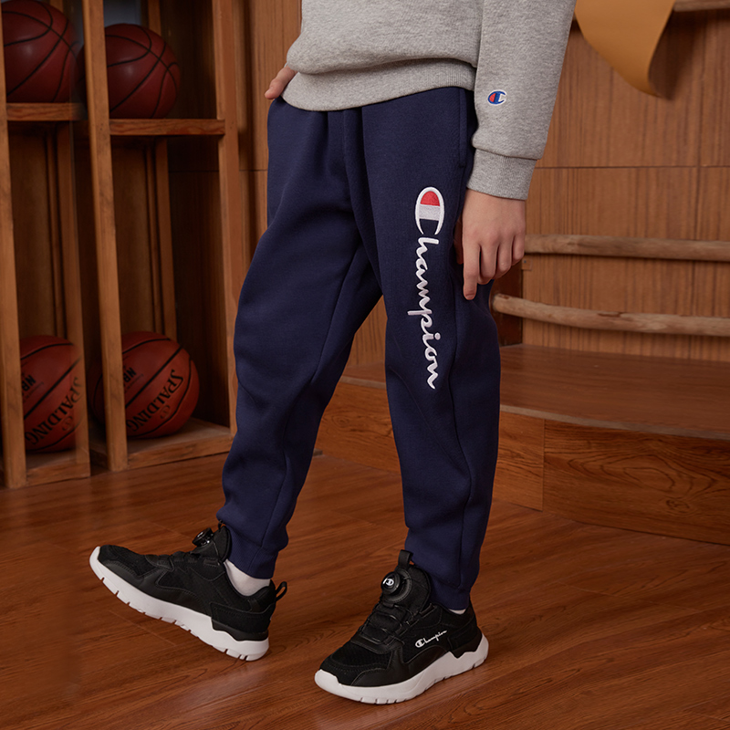 【厚绒】Champion冠军男女儿童装25秋冬经典刺绣休闲卫裤运动长裤 - 图3