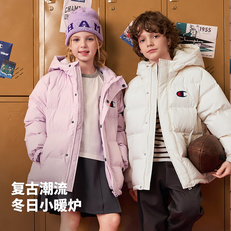 Champion冠军男女童装25冬新款加厚保暖抑菌经典羽绒服外套,淘宝优惠券,粉丝福利购,淘宝优惠卷