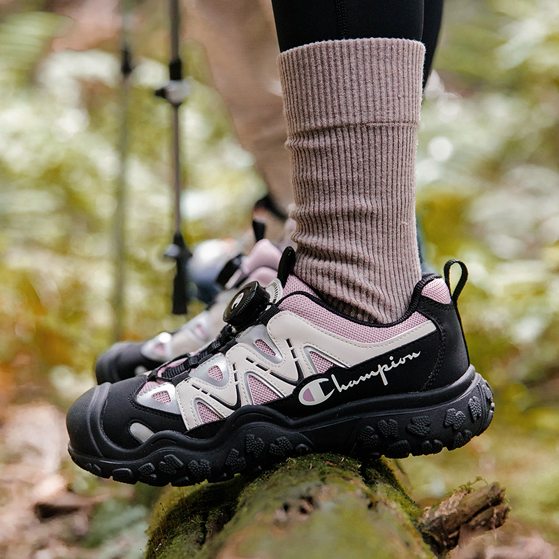 Champion冠军男女儿童鞋秋冬旋转扣运动户外徒步加绒登山老爹板鞋 - 图2