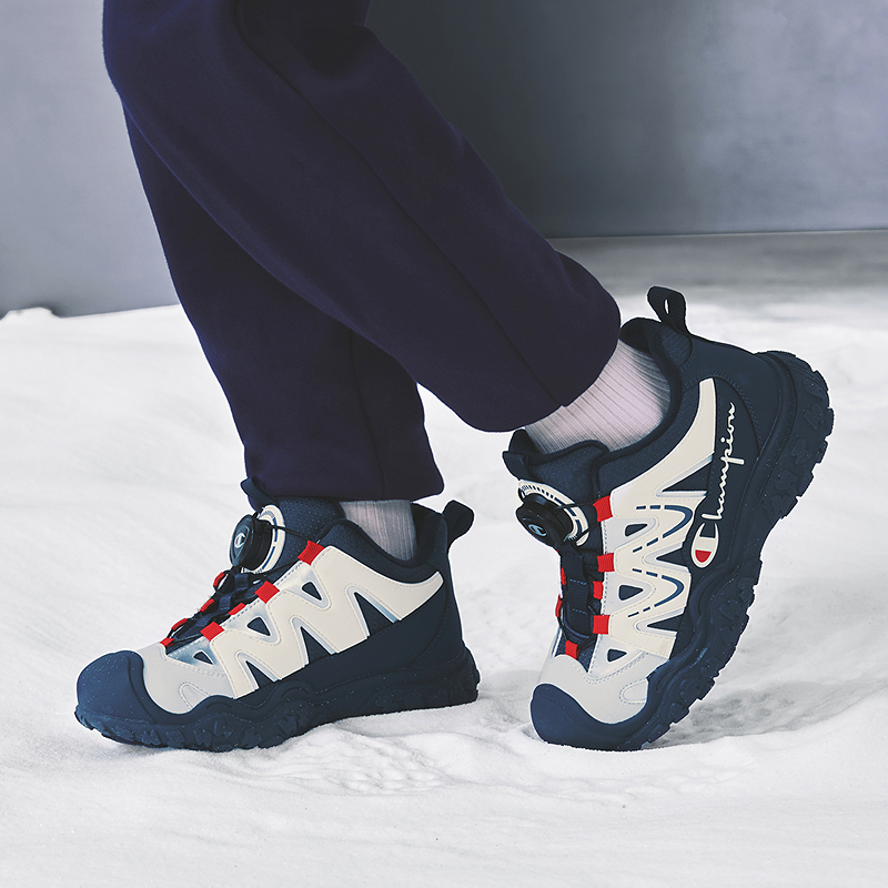 Champion冠军男女儿童鞋秋冬旋转扣运动户外徒步加绒登山老爹板鞋 - 图3