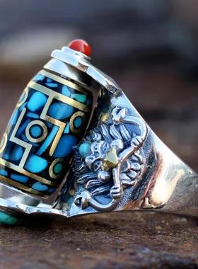 新款九眼天珠戒指藏式男女款夔牛