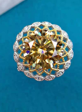 新款戒指女时尚流行黄色情侣送女